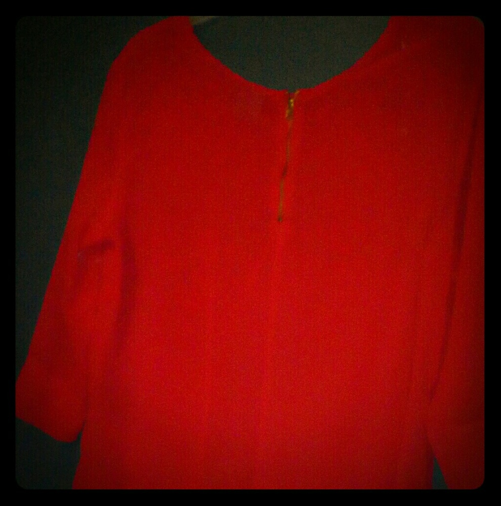 Sheer red top, worn once